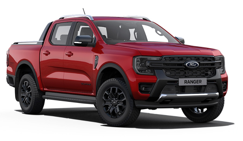 Ford Ranger Double Cab Pick Up, 3.0L 4V V6, Wildtrak 10 Spd, Auto, Lucid Red